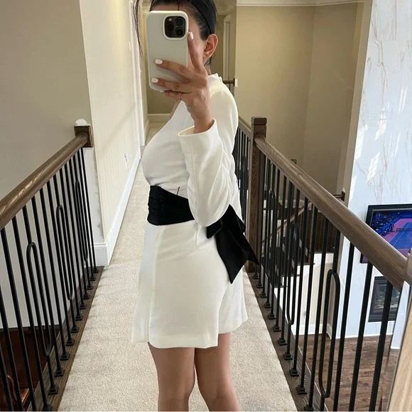 ZARA CONTRAST BOW JUMPSUIT - Picture 12 of 14